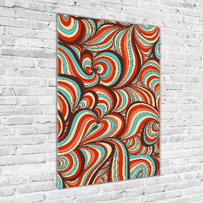 Cuadro de cristal moderno efecto brillo vertical Patrón de remolino