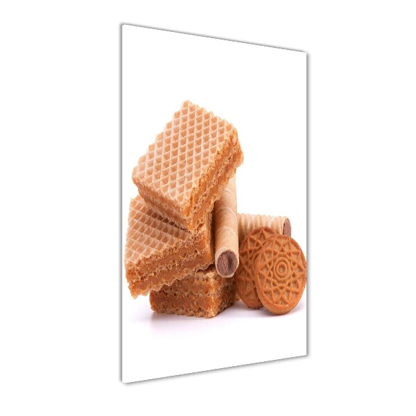 Cuadro decorativo en cristal con canto pulido vertical Galletas