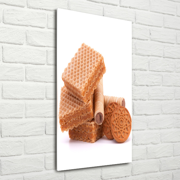 Cuadro decorativo en cristal con canto pulido vertical Galletas