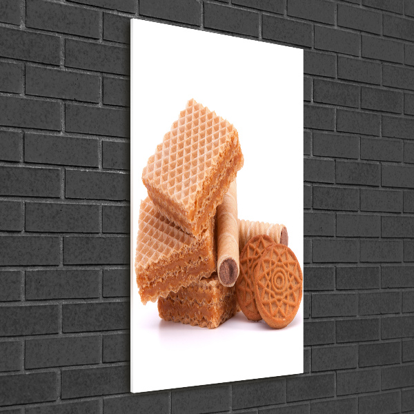 Cuadro decorativo en cristal con canto pulido vertical Galletas