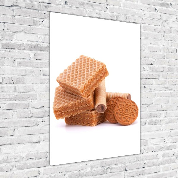 Cuadro decorativo en cristal con canto pulido vertical Galletas