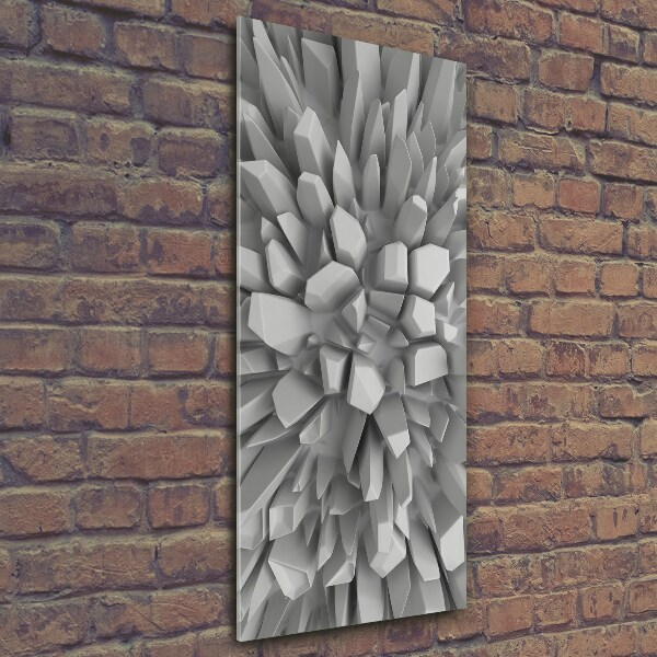 Cuadro de cristal moderno efecto brillo vertical Abstracción 3D
