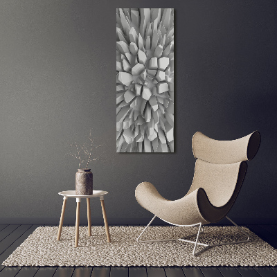 Cuadro de cristal moderno efecto brillo vertical Abstracción 3D
