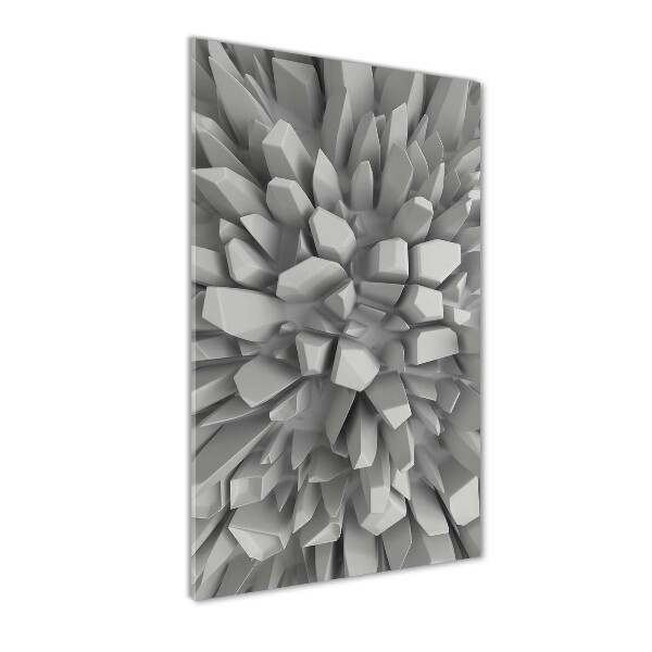 Cuadro de cristal moderno efecto brillo vertical Abstracción 3D