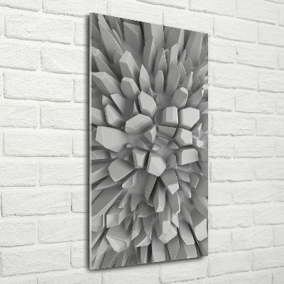 Cuadro de cristal moderno efecto brillo vertical Abstracción 3D