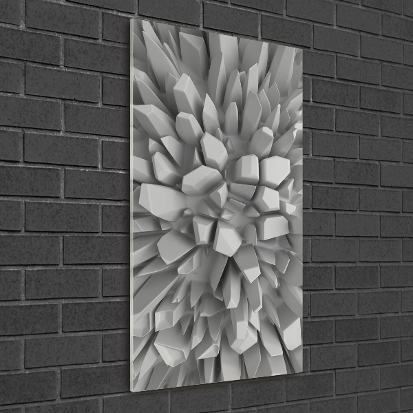 Cuadro de cristal moderno efecto brillo vertical Abstracción 3D