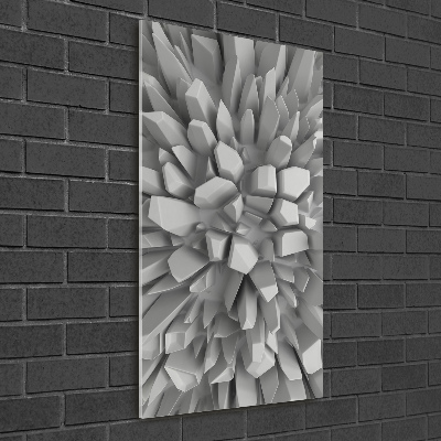 Cuadro de cristal moderno efecto brillo vertical Abstracción 3D