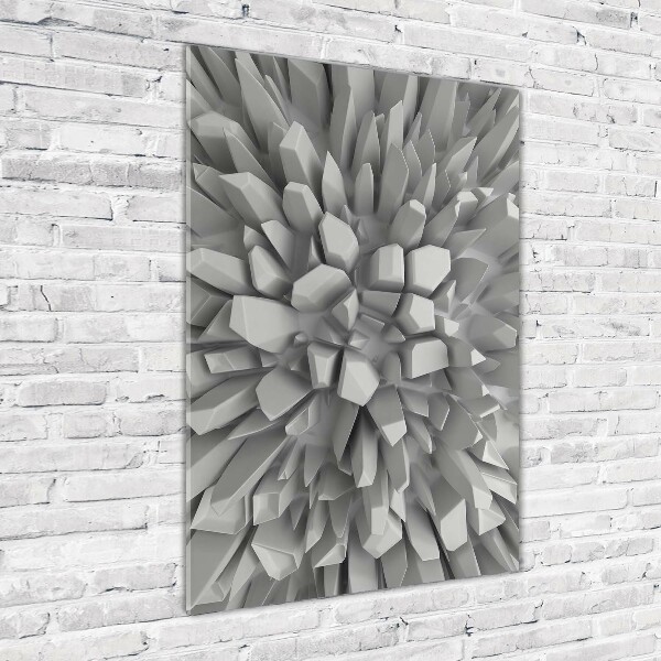 Cuadro de cristal moderno efecto brillo vertical Abstracción 3D