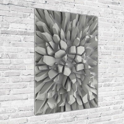 Cuadro de cristal moderno efecto brillo vertical Abstracción 3D