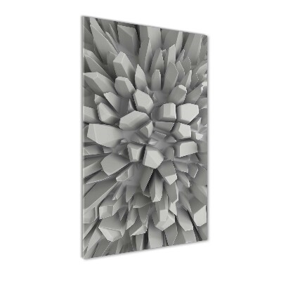 Cuadro de cristal moderno efecto brillo vertical Abstracción 3D