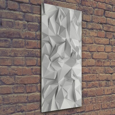 Cuadro decorativo en cristal con canto pulido vertical Abstracción 3D