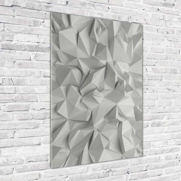 Cuadro decorativo en cristal con canto pulido vertical Abstracción 3D