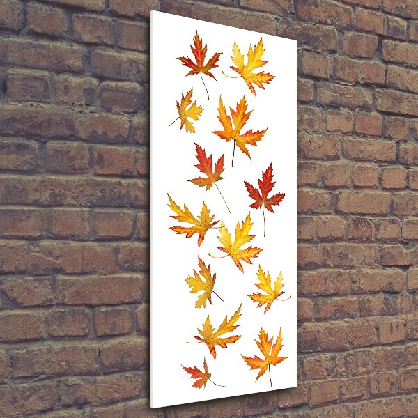 Cuadro de vidrio templado 4mm para pared vertical Hojas de otoño
