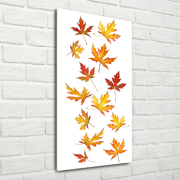 Cuadro de vidrio templado 4mm para pared vertical Hojas de otoño