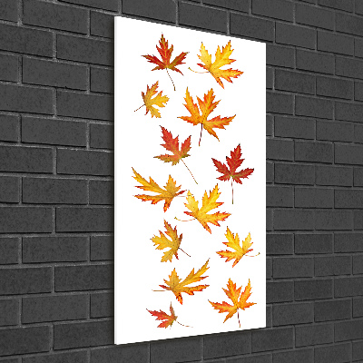 Cuadro de vidrio templado 4mm para pared vertical Hojas de otoño
