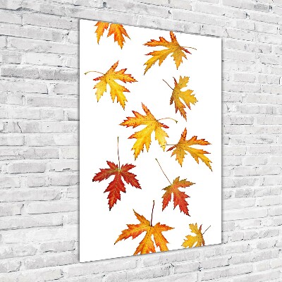 Cuadro de vidrio templado 4mm para pared vertical Hojas de otoño