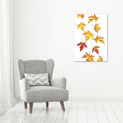 Cuadro de vidrio templado 4mm para pared vertical Hojas de otoño