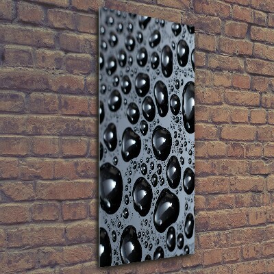 Fotocuadro de cristal elegante para hogar vertical Gotas de agua