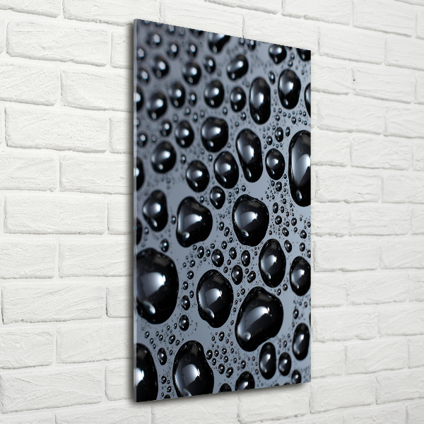 Fotocuadro de cristal elegante para hogar vertical Gotas de agua