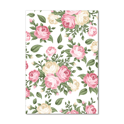 Cuadro de vidrio templado 4mm para pared vertical Rosas