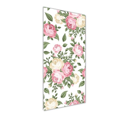 Cuadro de vidrio templado 4mm para pared vertical Rosas