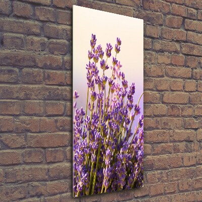 Fotocuadro de cristal elegante para hogar vertical Lavanda