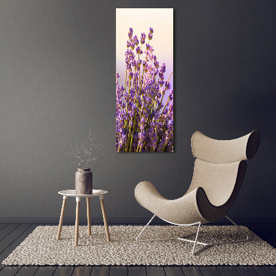 Fotocuadro de cristal elegante para hogar vertical Lavanda