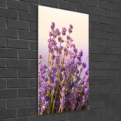 Fotocuadro de cristal elegante para hogar vertical Lavanda