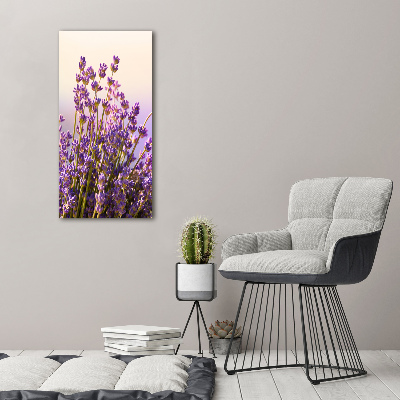 Fotocuadro de cristal elegante para hogar vertical Lavanda