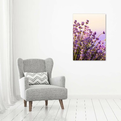 Fotocuadro de cristal elegante para hogar vertical Lavanda