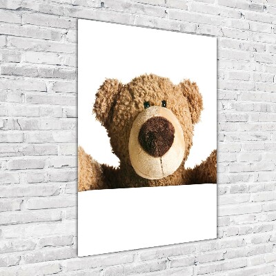 Cuadro de cristal moderno efecto brillo vertical Oso de peluche
