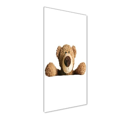 Cuadro de cristal moderno efecto brillo vertical Oso de peluche