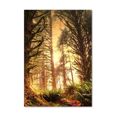 Cuadro decorativo en cristal con canto pulido vertical Selva tropical