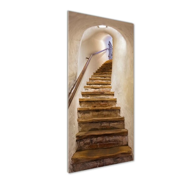 Fotocuadro de cristal elegante para hogar vertical Escaleras en el castillo