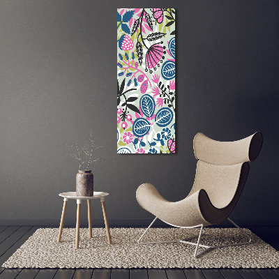 Fotocuadro de cristal elegante para hogar vertical Flores