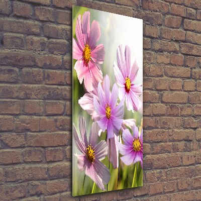 Fotocuadro de cristal elegante para hogar vertical Flores silvestres