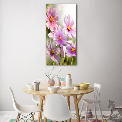 Fotocuadro de cristal elegante para hogar vertical Flores silvestres