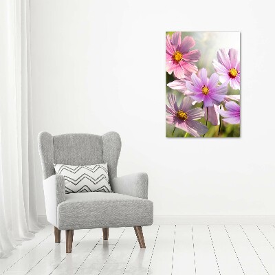 Fotocuadro de cristal elegante para hogar vertical Flores silvestres