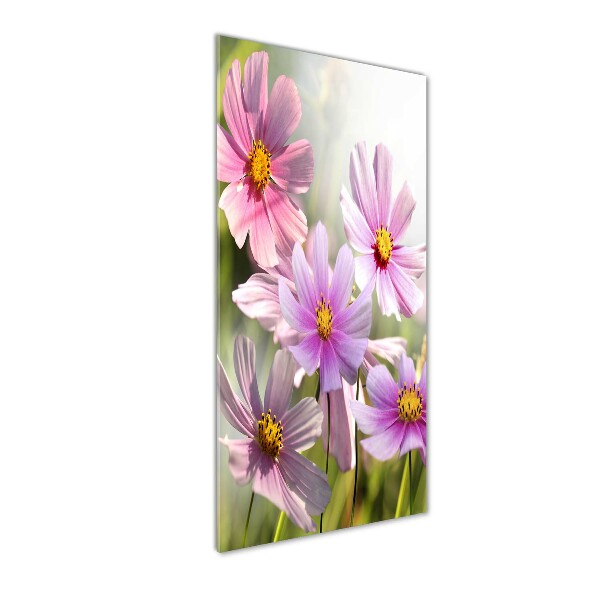 Fotocuadro de cristal elegante para hogar vertical Flores silvestres