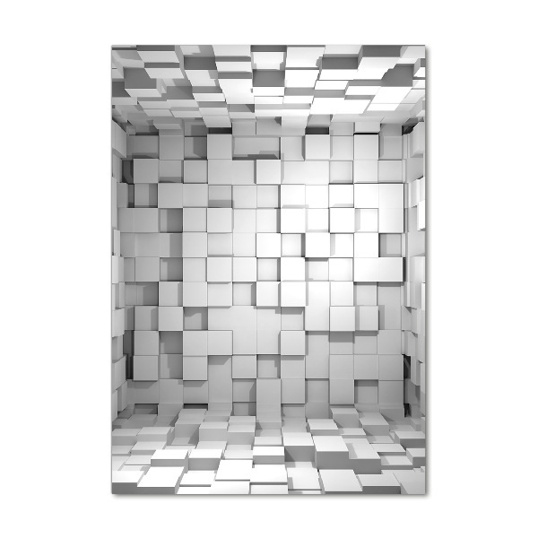 Cuadro de cristal moderno efecto brillo vertical Cubos