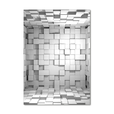 Cuadro de cristal moderno efecto brillo vertical Cubos