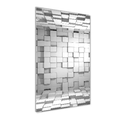 Cuadro de cristal moderno efecto brillo vertical Cubos