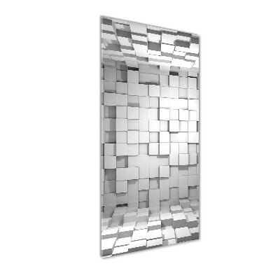 Cuadro de cristal moderno efecto brillo vertical Cubos