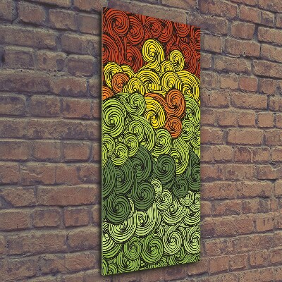 Cuadro decorativo en cristal con canto pulido vertical Ondas de colores