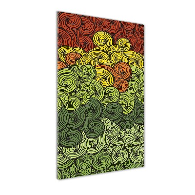 Cuadro decorativo en cristal con canto pulido vertical Ondas de colores