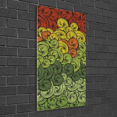 Cuadro decorativo en cristal con canto pulido vertical Ondas de colores