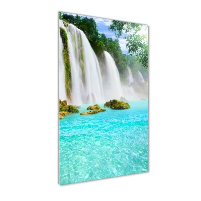 Fotocuadro de cristal elegante para hogar vertical Cascada