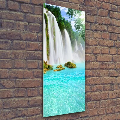 Fotocuadro de cristal elegante para hogar vertical Cascada