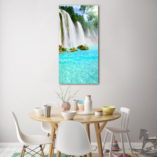 Fotocuadro de cristal elegante para hogar vertical Cascada