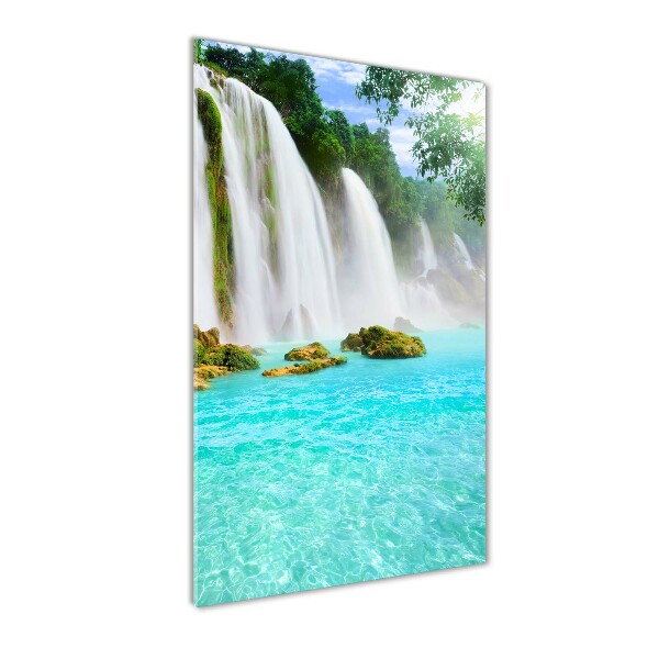 Fotocuadro de cristal elegante para hogar vertical Cascada